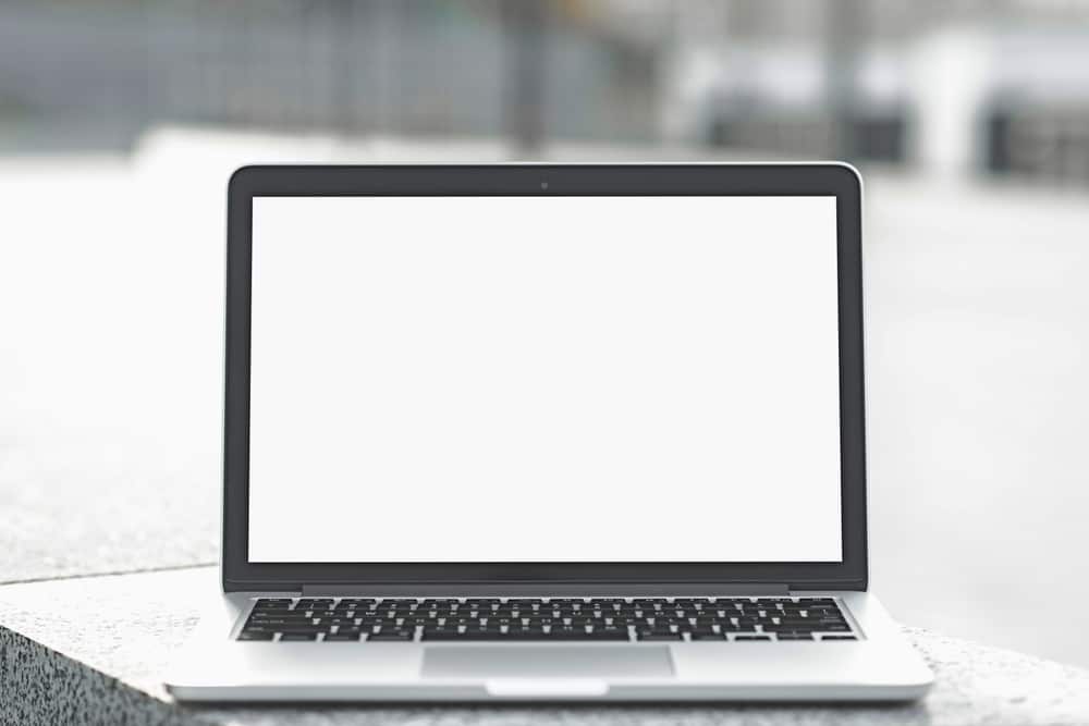 A view of a blank laptop screen