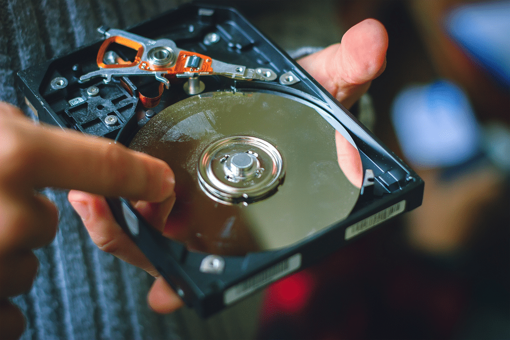 A view of a laptop hard disk