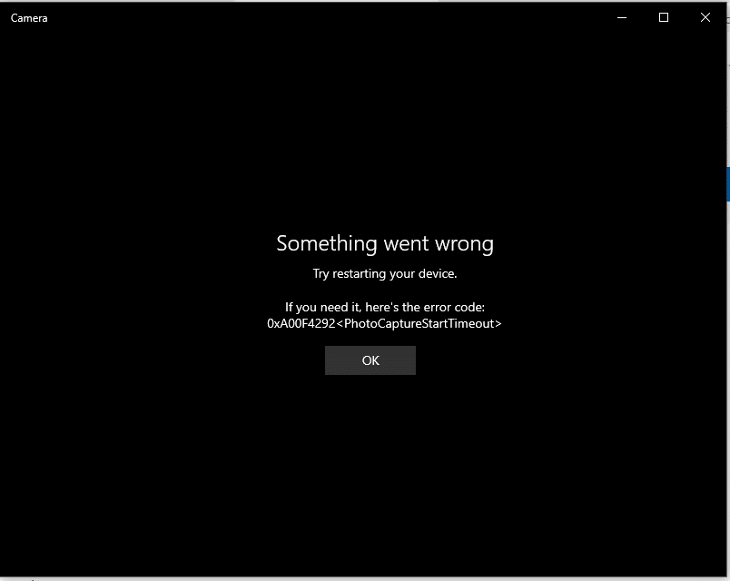 error screen on laptop