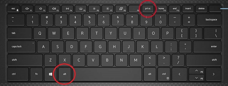 keyboard buttons showing the short keys to take a screenshot