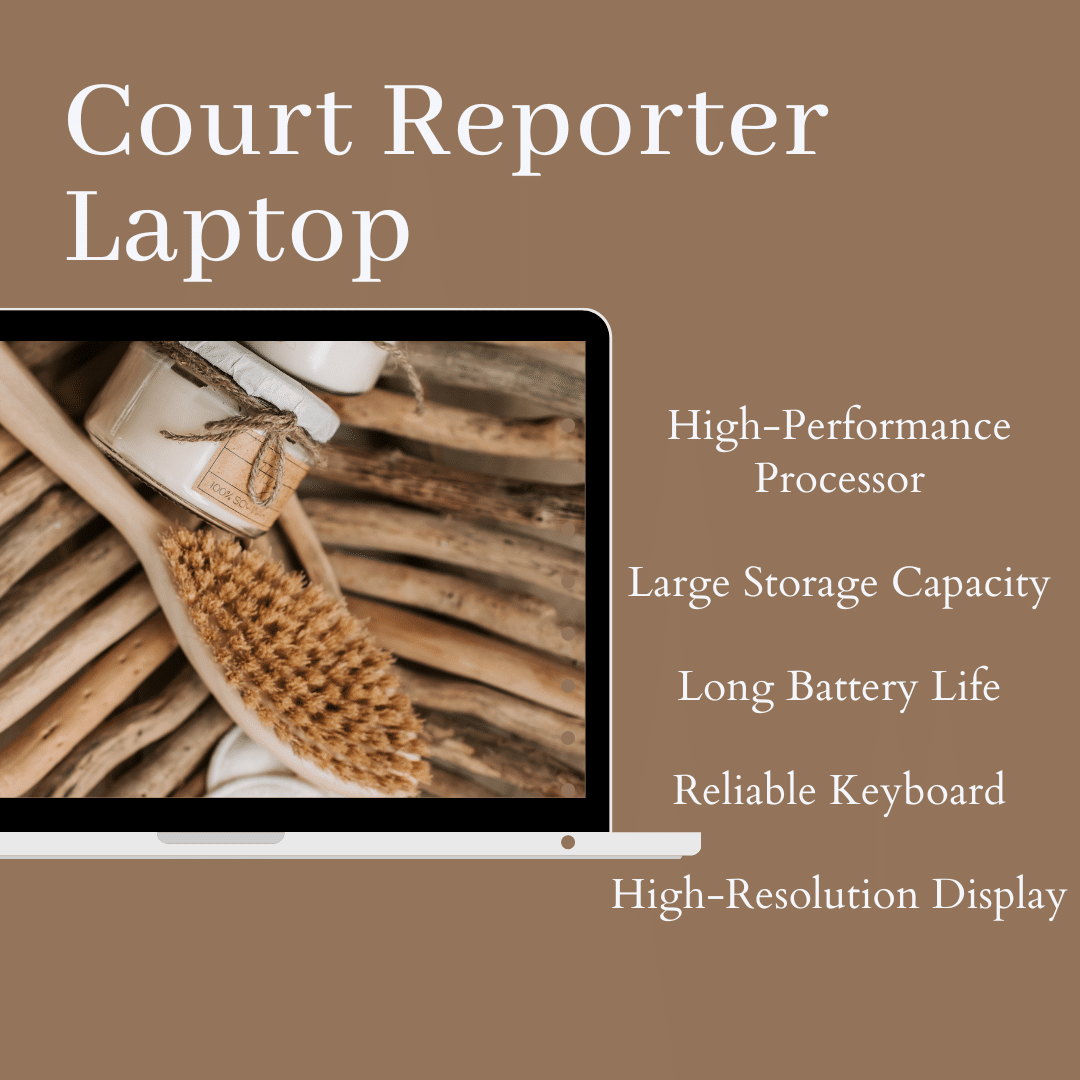 court reporter laptop features